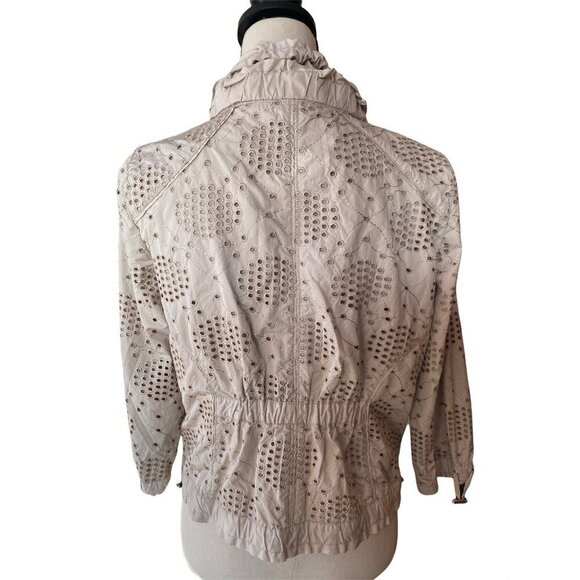 White House black-market 3/4 sleeves drawstrings eyelet women’s jacket size 6 - Picture 9 of 16